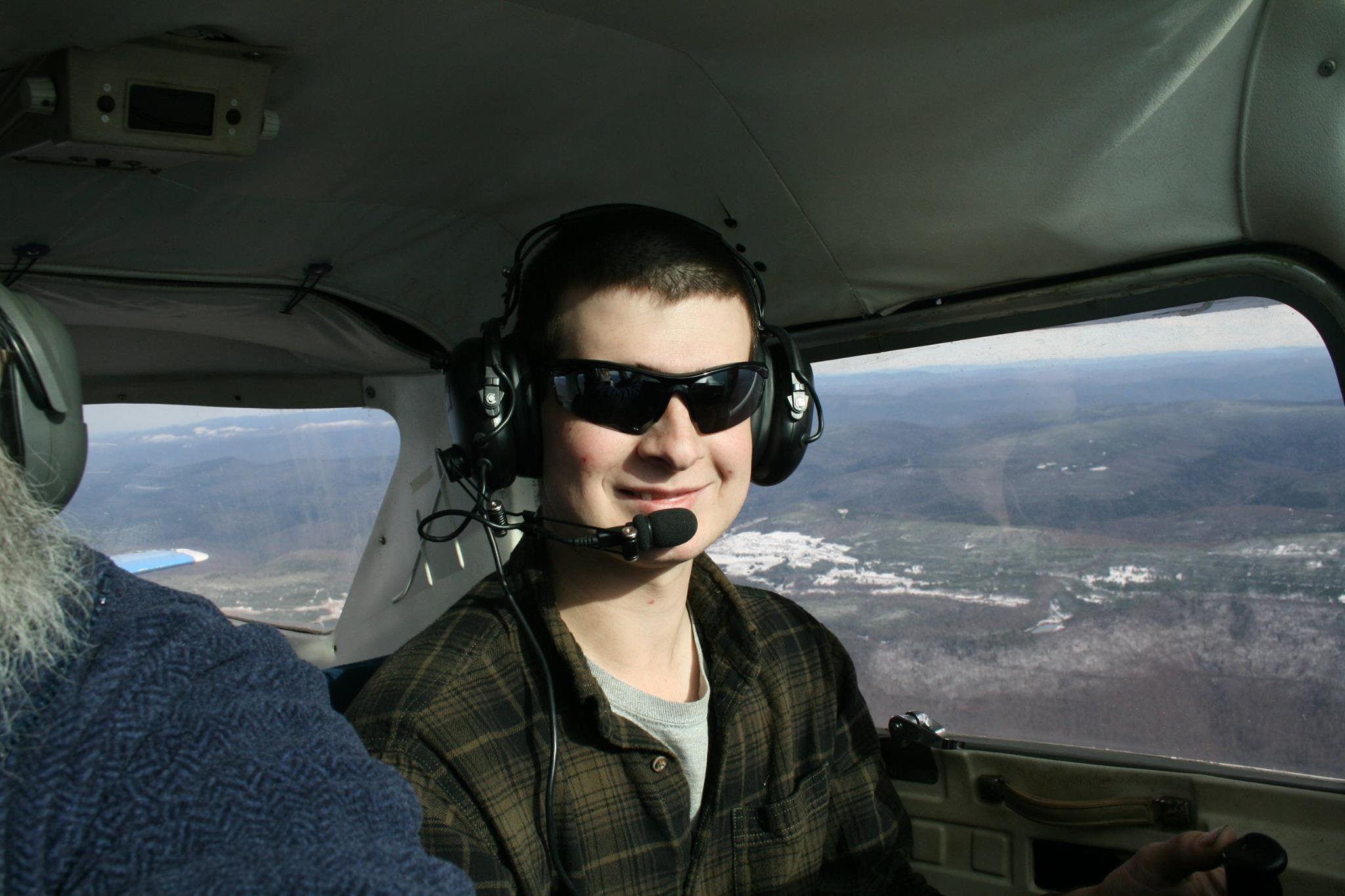 New Pilot Joel Thomas, in the cockpit. November 8, 2014